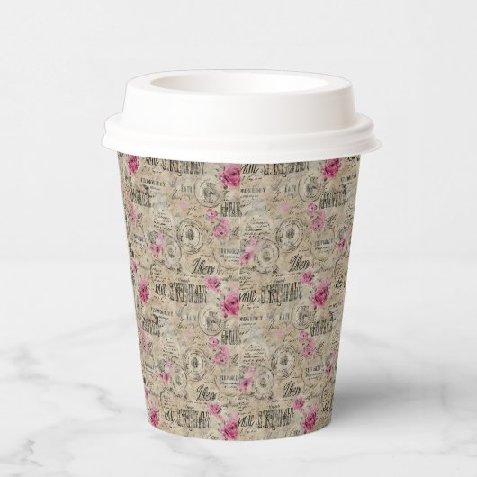 Een Franse Ephemera Design Series 24 Papieren Bekers (Rechts)