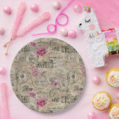 Een Franse Ephemera Design Series 24 Papieren Bordje (Feest)