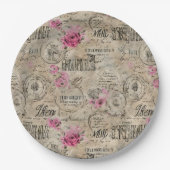 Een Franse Ephemera Design Series 24 Papieren Bordje (Voorkant)