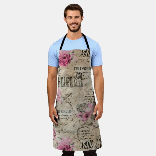 Een Franse Ephemera Design Series 24 Schort (Gedragen)