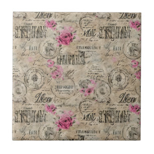 Een Franse Ephemera Design Series 24 Tegeltje