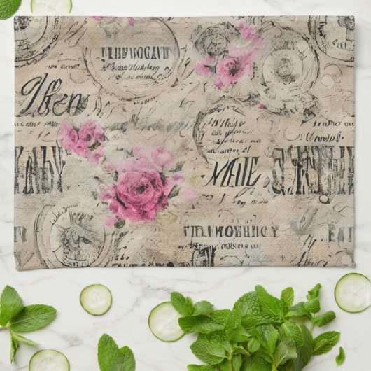 Een Franse Ephemera Design Series 24 Theedoek (Gevouwen)