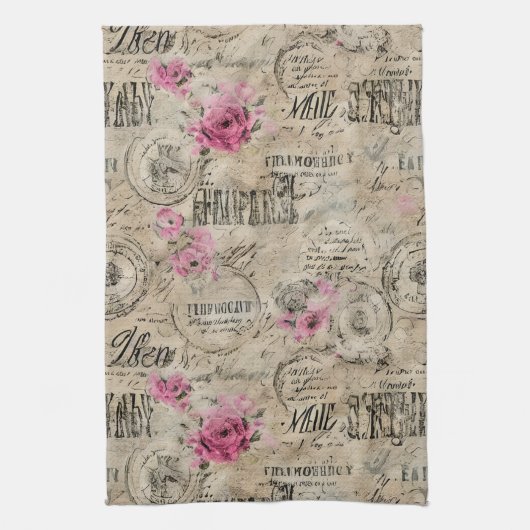 Een Franse Ephemera Design Series 24 Theedoek (Verticaal)