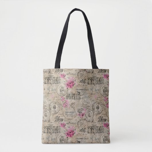 Een Franse Ephemera Design Series 24 Tote Bag (Voorkant)