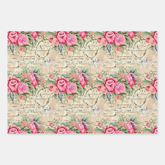 Een Franse Ephemera Design Series 26 Inpakpapier Vel (Voorkant 2)