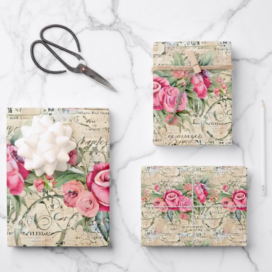 Een Franse Ephemera Design Series 26 Inpakpapier Vel (Voorkant)