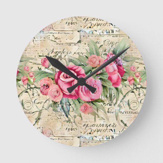 Een Franse Ephemera Design Series 26 Ronde Klok (Voorkant)