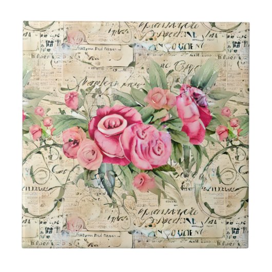 Een Franse Ephemera Design Series 26 Tegeltje (Voorkant)