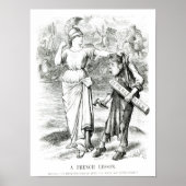 Een Franse les", cartoon uit 'Punch' Poster (Voorkant)