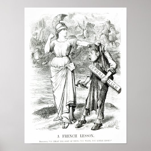 Een Franse les", cartoon uit 'Punch' Poster (Voorkant)