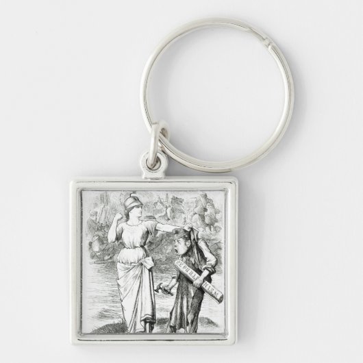 Een Franse les", cartoon uit 'Punch' Sleutelhanger (Voorkant)