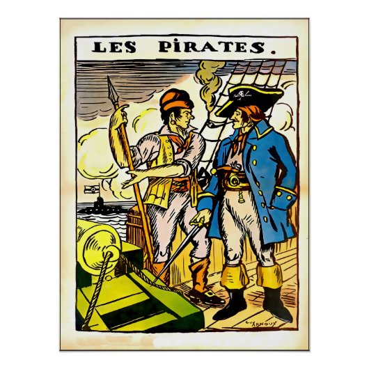 Een  Franse piratenillustratie Perfect Poster (Voorkant)