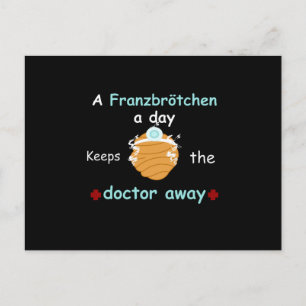 Een Franzbrötchen per dag houdt de dokter weg Briefkaart