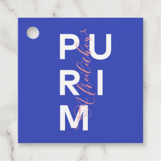 Een Freilichen Purim met de hand Bedankjes Labels