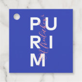 Een Freilichen Purim met de hand Bedankjes Labels (Voorkant)