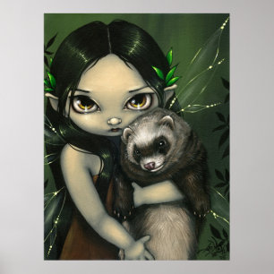 Een fret en zijn Fairy ART PRINT-fantasievermocht Poster
