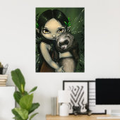 Een fret en zijn Fairy ART PRINT-fantasievermocht Poster (Thuiskantoor)