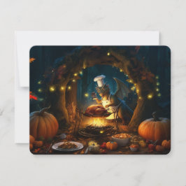 Een Friendsgiving-feest wacht Feestdagenkaart