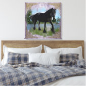 Een Friesian Beauty - Verpakt Canvas Afdruk (Insitu (Slaapkamer))