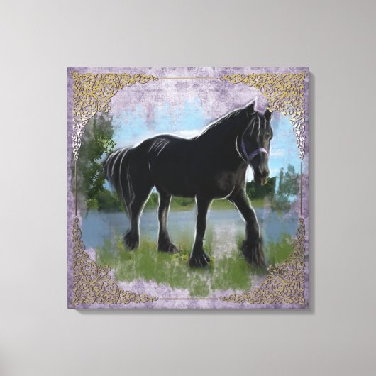 Een Friesian Beauty - Verpakt Canvas Afdruk (Voorkant)