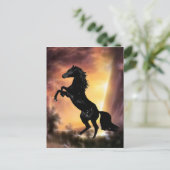 Een Friesian Stallion Hord Briefkaart (Staand voorkant)