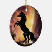 Een Friesian Stallion Hord Keramisch Ornament (Rechts)