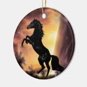 Een Friesian Stallion Hord Keramisch Ornament (Links)