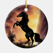 Een Friesian Stallion Hord Keramisch Ornament (Achterkant)