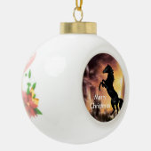 Een Friesian Stallion Hord Keramische Bal Ornament (Links)