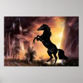 Een Friesian Stallion Hord Poster (Voorkant)