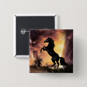 Een Friesian Stallion Hord Vierkante Button 5,1 Cm (Voorkant /achterkant)