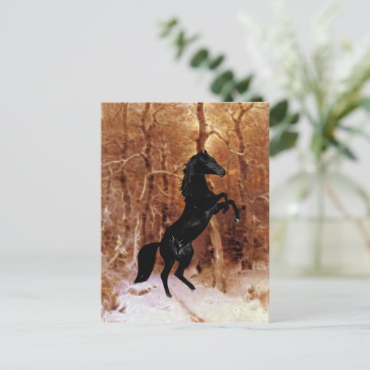 Een friesisch in wintersneeuw briefkaart (Staand voorkant)