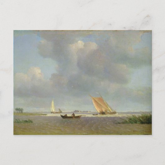 Een frisse bries op de Elbe, c.1830 Briefkaart (Voorkant)