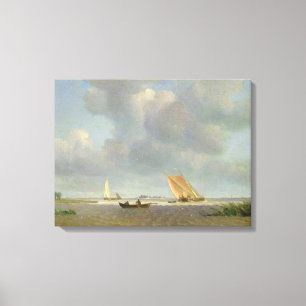 Een frisse bries op de Elbe, c.1830 Canvas Afdruk