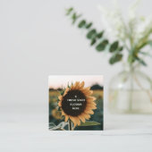 Een frisse start: Inspirerend zonnebloem design Aanbevelingskaartje (Staand voorkant)