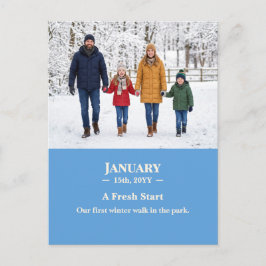 Een frisse start Januari-herinnering Foto-ansichtk Briefkaart
