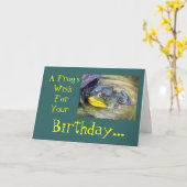Een Frog'sWishForYour Verjaardag… Kaart (Gele Bloem)