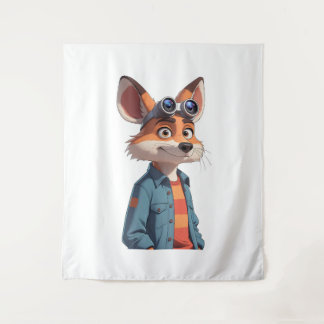 Een full-body personage in de cartoon animatie. wandkleed