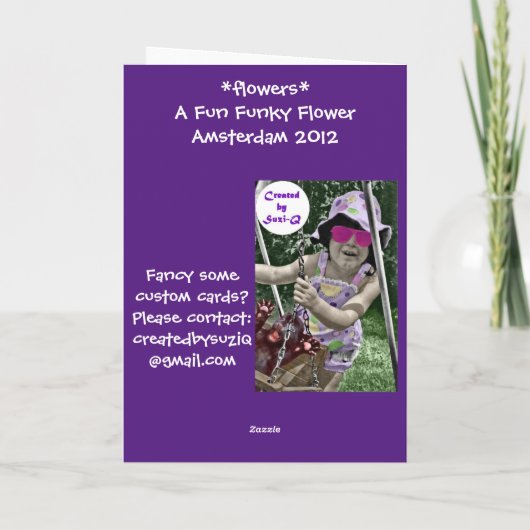 Een Fun Funky Flower Card Kaart (Achterkant)