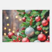 Een functie met rode en zilveren borbels inpakpapier vel (Voorkant 3)