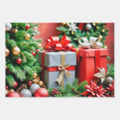 Een functie met rode en zilveren borbels inpakpapier vel (Voorkant 2)