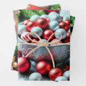 Een functie met rode en zilveren borbels inpakpapier vel (In situ)