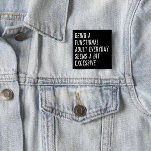 Een functionele volwassen alledaagse grappige geze vierkante button 5,1 cm