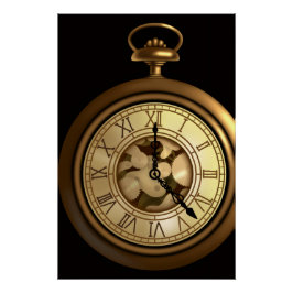 Een funky steampunk horloge perfect poster