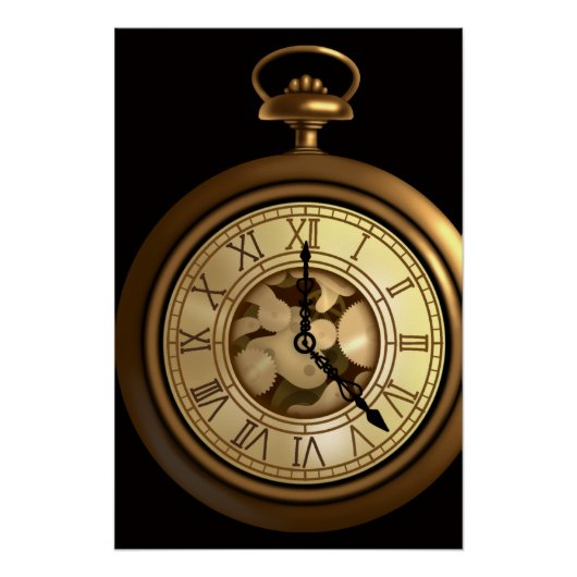 Een funky steampunk horloge perfect poster (Voorkant)