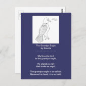 Een Funny Bald Eagle Poem Briefkaart, opa Eagle Briefkaart (Voorkant / Achterkant)