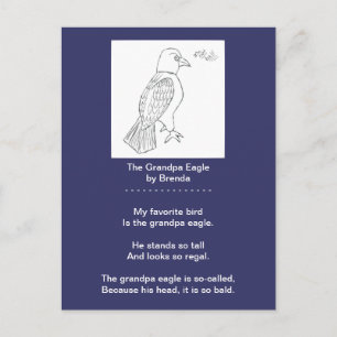 Een Funny Bald Eagle Poem Briefkaart, opa Eagle Briefkaart