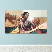 Een fusie van traditie en moderniteit canvas afdruk (Insitu (Houten vloer))