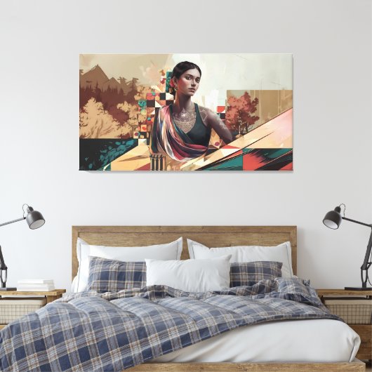 Een fusie van traditie en moderniteit canvas afdruk (Insitu (Slaapkamer))