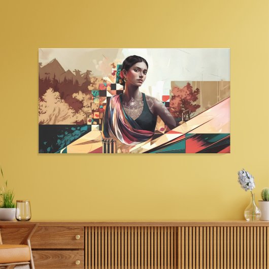 Een fusie van traditie en moderniteit canvas afdruk (Insitu (Woonkamer))